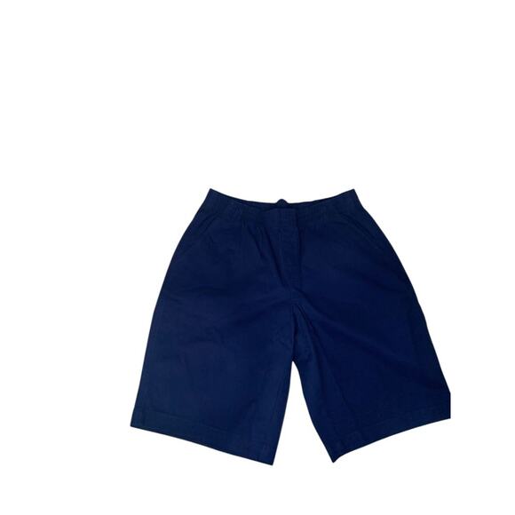 Size 8 Lands' End Womens New Shorts Deep Sea Navy Pull On Chino 10 Inch - Picture 1 of 9